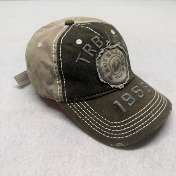 True Religion TRBJ CA 1956 Hat Vintage Y2K Distressed Contrast Stitch Strapback - Picture 3 of 11